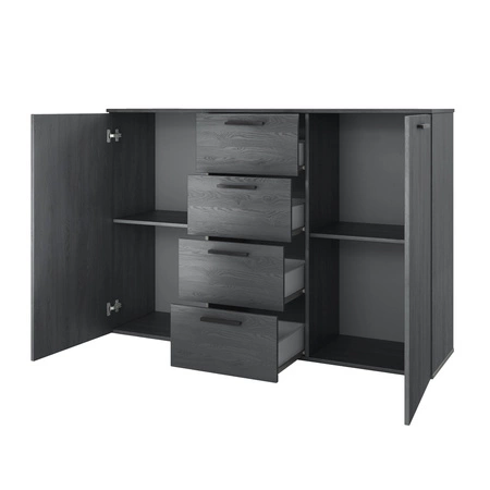 Komoda z szufladami Galaxy 132 cm dąb carbon nowoczesny design idealna komoda do salonu sypialni lub biura prosta forma