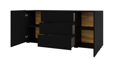 Komoda z szufladami Ava 140 cm czarna z możliwością powieszenia idealna komoda do każdego wnętrza
