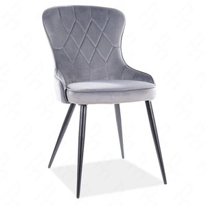 Krzesło tapicerowane Lotus 45x44 cm szare nowoczesne oraz funkcjonalne krzesło do jadalni z metalowymi nogami