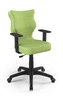 Krzesło do biurka Duo zielone idealne do wzrostu 159-188 cm profilowane siedzisko regulowane podłokietniki łatwo czyszcząca tkanina