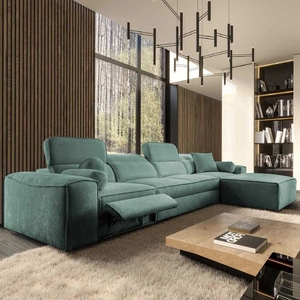 Narożnik z funkcją spania Viano XII Lux patynowy prawostronny designerski narożnik do salonu z komfortowym wysuwanym podnóżkiem