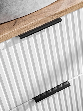 Szafka pod umywalkę Adeel 80 cm biała starannie wykonana szafka z szufladami odporna na działanie wilgoci ryflowane fronty