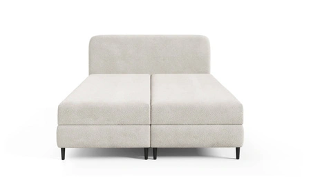 Łóżko kontynentalne Aberg 140x200 brązowe nowoczesny minimalizm stylowe łózko do sypialni wysoki zagłówek o zaokrąglonych rogach