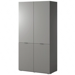 Szafa Sandbox 101 cm szara elegancka i funkcjonalna szafa z ryflowanymi frontami mebel z kolekcji szaf modułowych