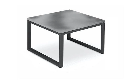 Stolik ogrodowy Monako 60x60 cm antracyt / szary prosty design solidny stolik do mniejszych przestrzeni blat z imitacją betonu