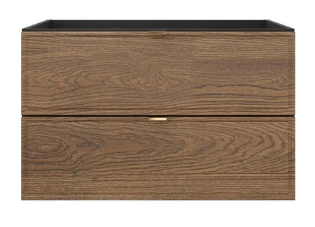 Szafka pod umywalkę Talia 80 cm czarny / dąb casella elegancki design szafka z gustowną frezowaną ramką na frontach uchwyty krawędziowe