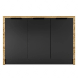 Wyspa kuchenna Mina 127 cm dąb artisan / czarny praktyczna i funkcjonalna wyspa do kuchni o nietuzinkowym wykończeniu