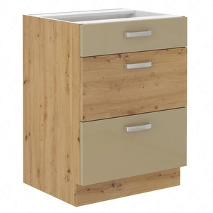 Szafka kuchenna stojąca z szufladami Arton 60 D 3S BB szafka odporna na parę wodną rozlaną ciecz i wysoką temperaturę