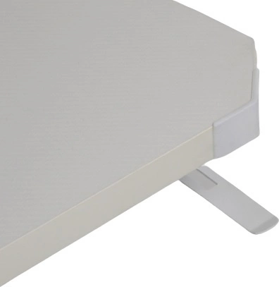 Biurko gamingowe Zeo biały / zielony designerskie i ergonomiczne biurko antypoślizgowy karbonowy blat w całości pokryty podkładką oświetlenie LED