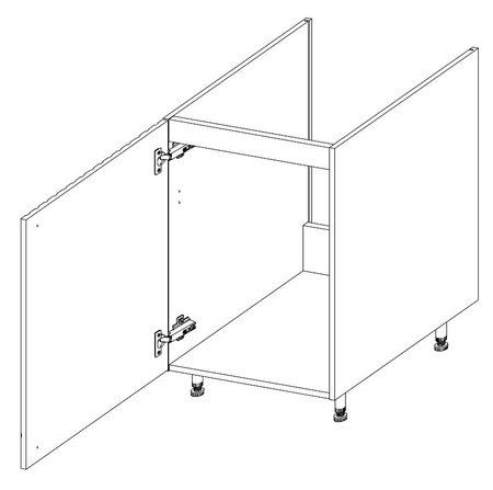Szafka kuchenna pod zlewozmywak Chevron 50 ZL 1F BB fronty z ozdobnym dekorem jodełki szafka odporna na działanie wilgoci i uszkodzenia