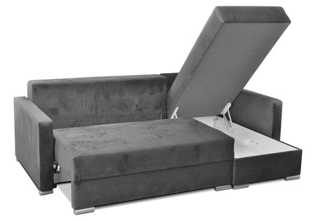 Narożnik z funkcją spania Neron brązowy prawostronny gwarantuje najwyższy komfort i funkcjonalność