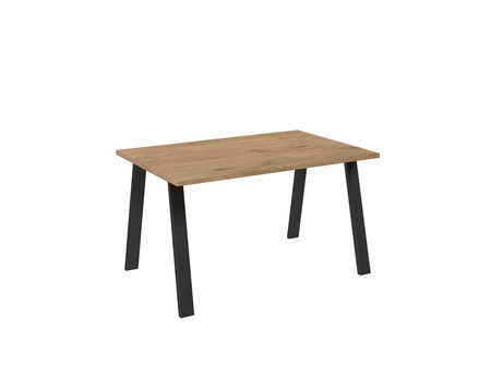 Stół Malden 138x90 cm dąb lancelot / czarny prosta forma mebla wzbogacona o stylowe czarne nogi w stylu loftowym blat odporny na rozlanie cieczy
