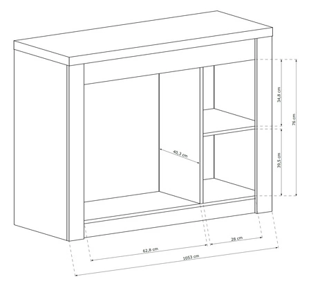 Komoda z szufladami Indiana 108 cm kraft biały elegancka stylistyka komody ozdobna deska na froncie komody oświetlona LED