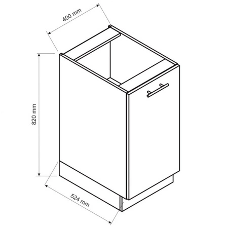 Wyspa kuchenna Adele 127 cm dąb złoty / biały funkcjonalny mebel kuchenny stanowiący stylowy element dekoracyjny wnętrza