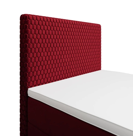 Łóżko kontynentalne Fargo 120x200 bordowe w nowoczesnym skandynawskim stylu z tapicerowanym zagłówkiem łóżko z pojemnikiem