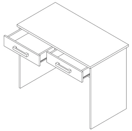 Toaletka z szufladami Maximus 100 cm kasztan wenge nowoczesny design mebla obrzeża mebla wykończone zostały specjalną okleiną