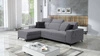 Narożnik z funkcją spania Kelly Sleek szary lewostronny pleciony komfortowy i funkcjonalny narożnik rozkładany do salonu