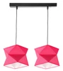 Lampa wisząca podwójna Quasar designerska lampa sufitowa do salonu z różowymi abażurami i czarną metalową podstawą