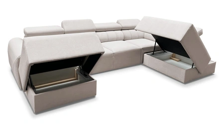 Narożnik z funkcją spania Cantare VI beżowy lewostronny wygodny narożnik o niebanalnym designie doskonale odnajdzie się w salonie