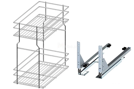 Zestaw mebli kuchennych Corsico 300 cm eleganckie szafki kuchenne z metalowymi uchwytami krawędziowymi szafka z koszem cargo