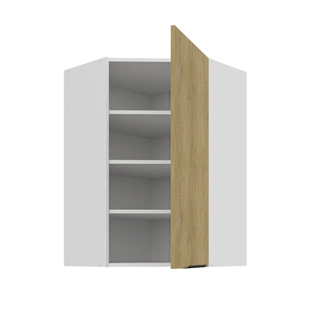 Szafka kuchenna narożna wisząca Cremona 60x60 GN-90 1F metalowy uchwyt krawędziowy szafka odporna na działanie wilgoci i uszkodzenia