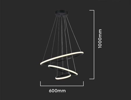 Lampa wisząca Loop czarna 32W 3000K niebanalna estetyka lampy LED doskonale wpisuje się do wnętrz w stylu nowoczesnym oraz glamour