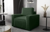 Fotel Nelo zielony klasyczny design w nowoczesnym wydaniu wygodny fotel do salonu prążkowana sztruksowa tkanina