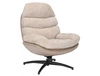 Fotel Giselle beżowy / beżowa ekoskóra funkcjonalny oraz nowoczesny fotel obrotowy z metalowymi nogami komfortowy podczas wypoczynku