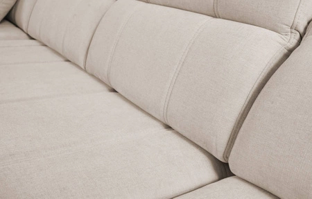 Narożnik z funkcją spania Cetara III szary brąz lewostronny ergonomiczny narożnik z przesuwanym oparciem i regulowanymi zagłówkami