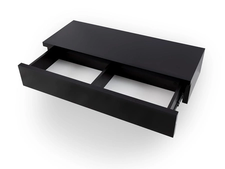 Konsola wisząca Navene 100 cm czarny połysk funkcjonalny i uniwersalny dodatek do salonu przedpokoju lub biura