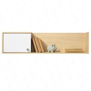 Półka wisząca z drzwiami Cary 120 cm dąb biszkoptowy / biała nowoczesna i praktyczna funkcjonalny mebel do pokoju młodzieżowego