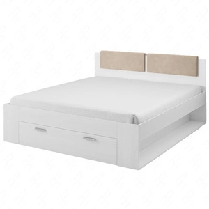 Łóżko z szufladą Galaxy 160x200 cm abisko ash to idealne łóżko do sypialni z częściowo tapicerowanym zagłówkiem