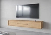 Szafka RTV Frida 180 cm dąb olejowany z możliwością powieszenia nowoczesny design szafki pod telewizor z szufladami bezuchwytowe fronty