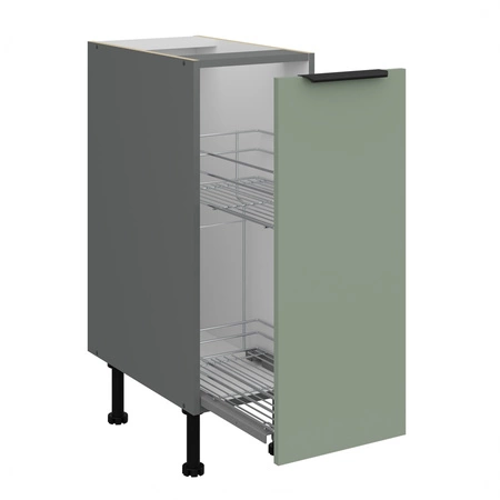 Zestaw mebli kuchennych Treviso Ant 300 cm stylowe szafki kuchenne z frontami wykonanymi w technologii anti fingerprint metalowe uchwyty