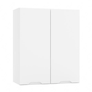 Szafka kuchenna wisząca Zova W60 biała szafka do kuchni z dwoma frontami odporna na działanie wilgoci i uszkodzenia frezowane uchwyty