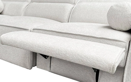 Narożnik z funkcją spania Viano III Lux szary popiel prawostronny nowoczesny narożnik z wysuwanym podnóżkiem pojemnik na pościel