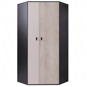 Szafa narożna Niko czarna / dąb / beżowa idealna do pokoju młodzieżowego funkcjonalna i pojemna oryginalna kolorystyka