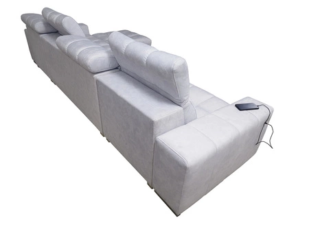 Narożnik z funkcją spania Luigi XII szary popiel prawostronny stylowy narożnik do salonu w minimalistycznym i eleganckim wykończeniu