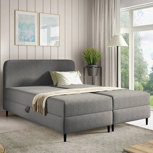 Łóżko kontynentalne Aberg 180x200 ciemny szary nowoczesny minimalizm stylowe łózko do sypialni gładki zagłówek o zaokrąglonych rogach