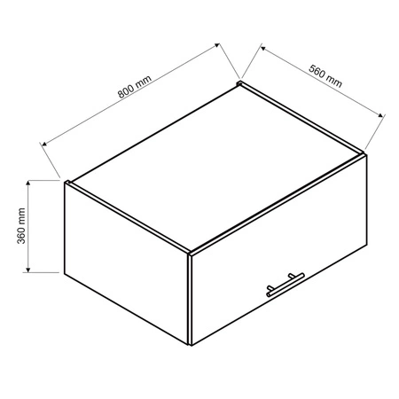 Szafka kuchenna wisząca Zova W80/56 OKGR biała szafka z drzwiami otwieranymi do góry odporna na uszkodzenia i wilgoć frezowany uchwyt