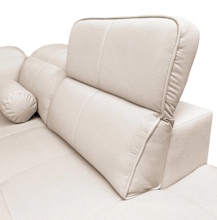 Narożnik Samos czarny prawostronny nowoczesny design prosta i stylowa bryła wpisująca się w każdą aranżację regulowane zagłówki