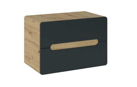 Szafka pod umywalkę nablatową Aruba 80 cm dąb craft złoty / czarny funkcjonalna szafka z szufladami odporna na wilgoć i uszkodzenia