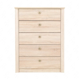 Komoda z szufladami Finezja 80 cm dąb sonoma jasny nowoczesny design mebla obrzeża komody wykończone specjalną okleiną ABS