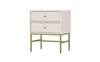 Szafka nocna Kioto III beżowa z szufladami idealna szafka do sypialni subtelne uchwyty metalowy stelaż