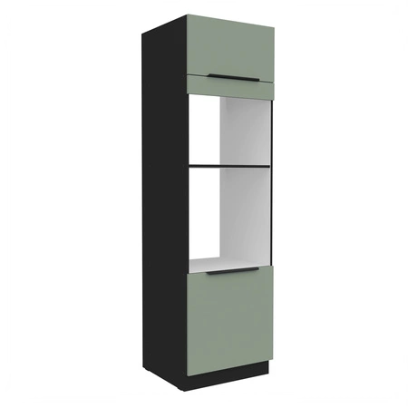 Słupek kuchenny Treviso Bl 60 DPM-210 2F szafka do zabudowy mikrofali i piekarnika fronty wykonane w technologii anti fingerprint