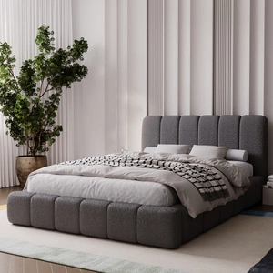 Łóżko tapicerowane Malmi 180x200 grafitowe stylowe łóżko z pojemnikiem na pościel wygodny zagłówek zachwyca eleganckim designem