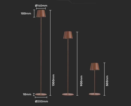 Lampa podłogowa Stage brązowa 4W 3000K nietuzinkowa dekoracja wnętrza konstrukcja lampy LED z możliwością regulacji wysokości