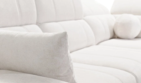 Narożnik z funkcją spania Penejos szary popiel lewostronny elegancki narożnik z pojemnikiem na pościel komfortowe regulowane zagłówki