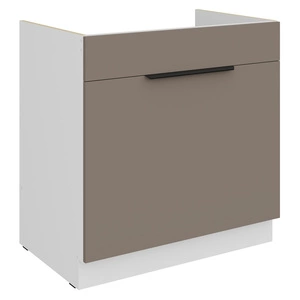 Szafka kuchenna pod zlewozmywak z szufladą Fiuggi Wh 80 ZL 1S BB fronty szafki kuchennej wykończone w technologii anti fingerprint