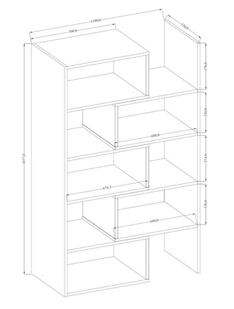 Regał wysoki Carl dąb artisan idealny regał do biura gabinetu lub pokoju nastolatka z możliwością rozsunięcia